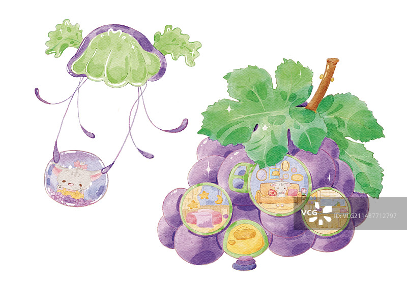 猫咪的的葡萄小屋图片素材