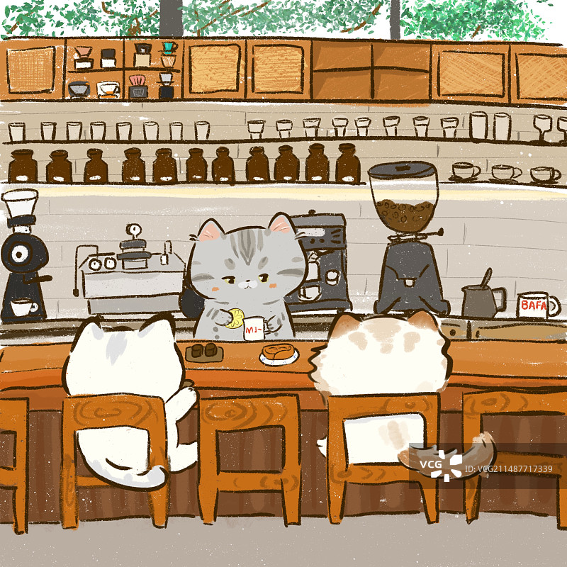 猫咪咖啡馆图片素材