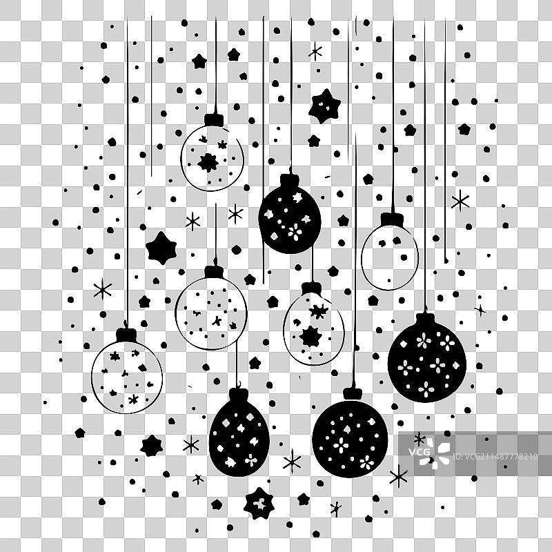 儿童涂鸦装饰雪花圣诞节图片素材