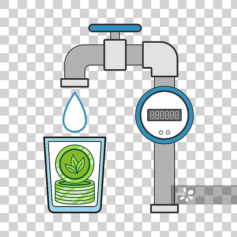 环保用水量，水表计量图片素材