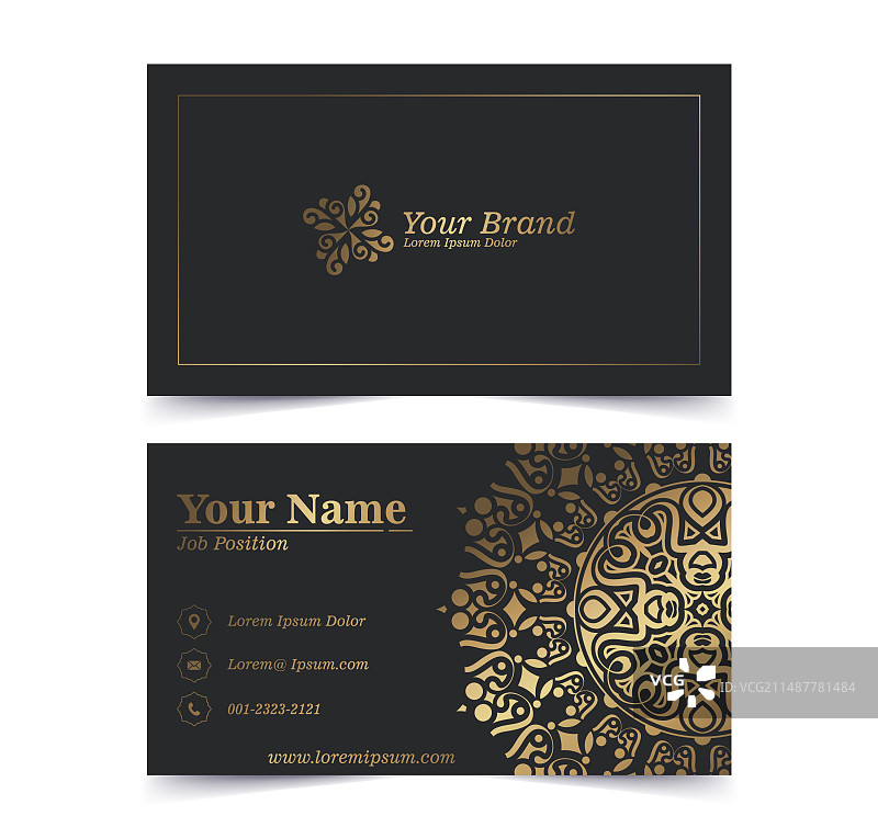 奢华曼陀罗名片模板图片素材
