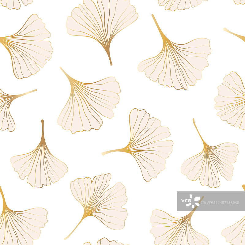 手绘花卉轮廓无缝图案图片素材