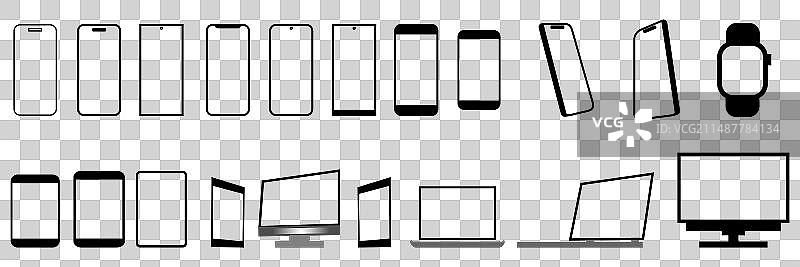 智能手机样机，笔记本电脑和平板电脑图片素材