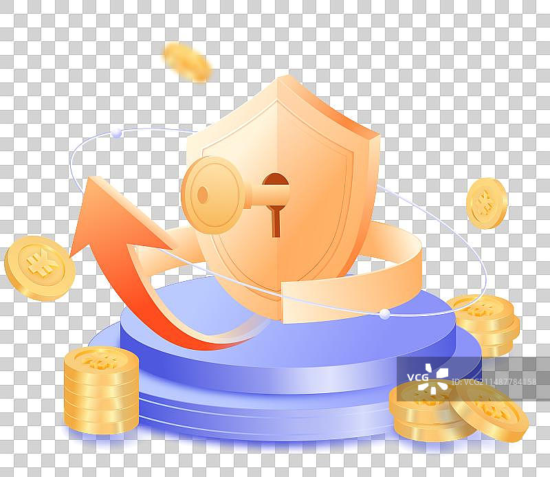 3D金融理财保险银行元素插画图片素材