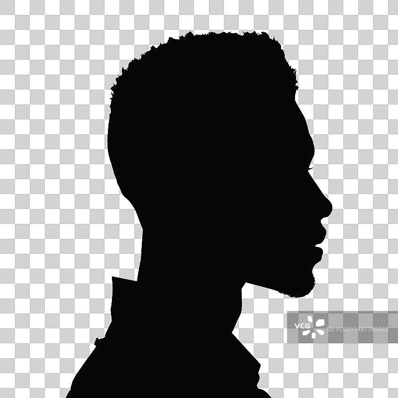 黑人侧影剪影图片素材