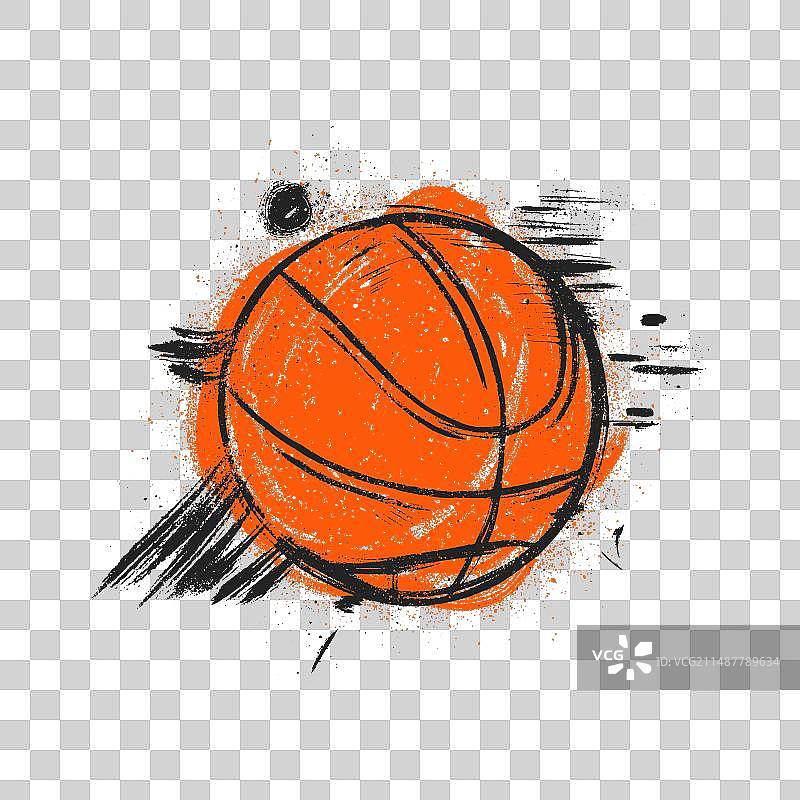手绘风格篮球图片素材