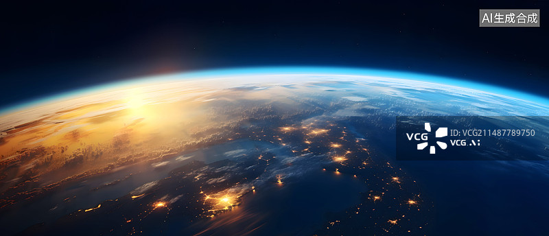 【AI数字艺术】地球 科技 背景图片素材