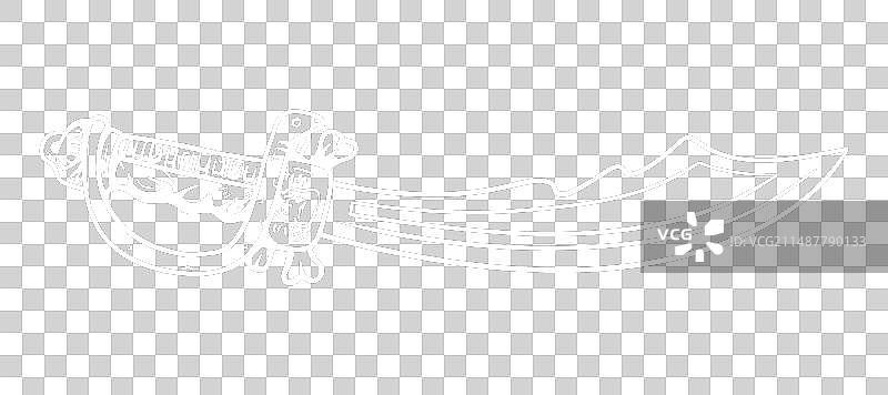 海盗弯刀线条艺术图片素材