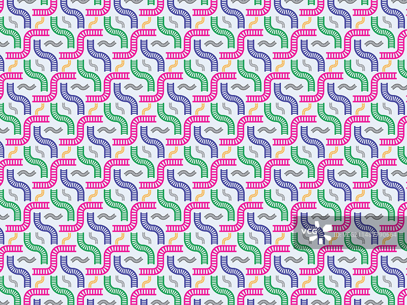 无缝手绘彩色几何短划线图片素材