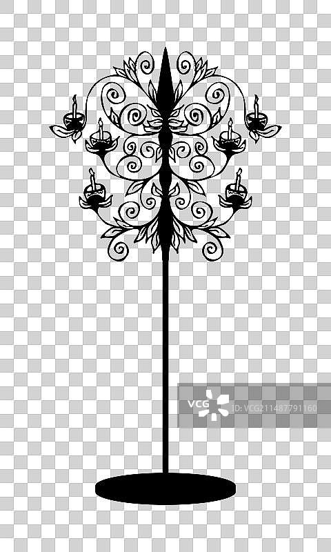 黑色涂鸦风格落地灯图片素材