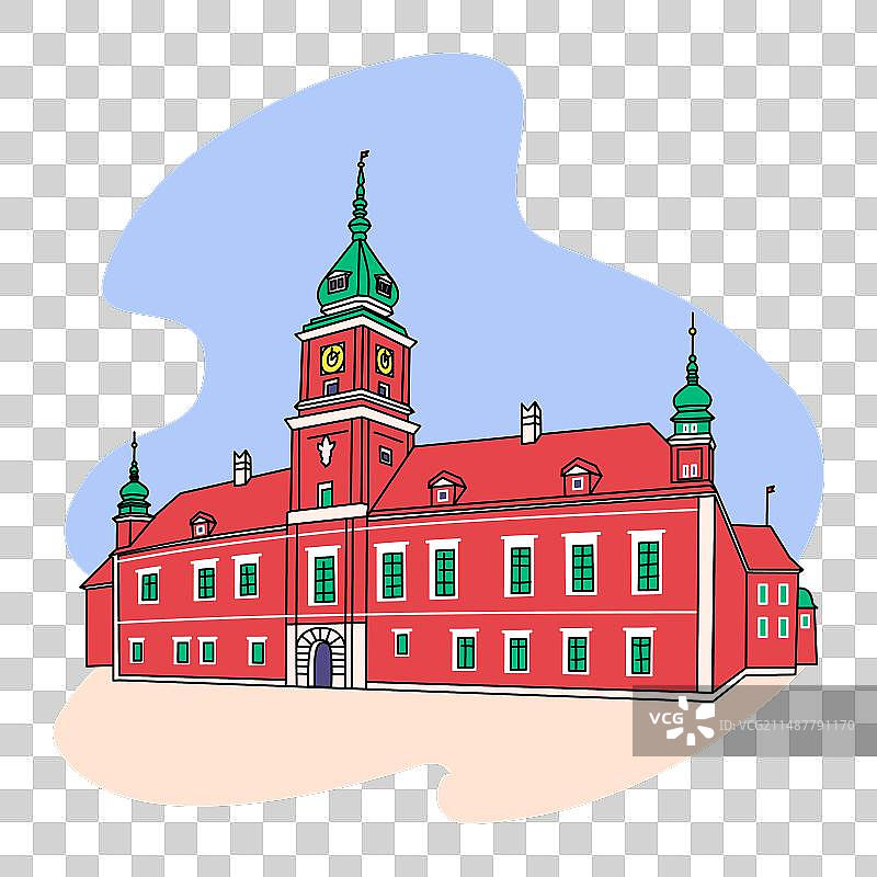 波兰华沙城堡广场上的皇家城堡图片素材