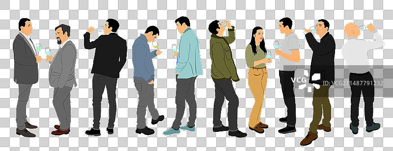 商务人士聚会品酒图片素材