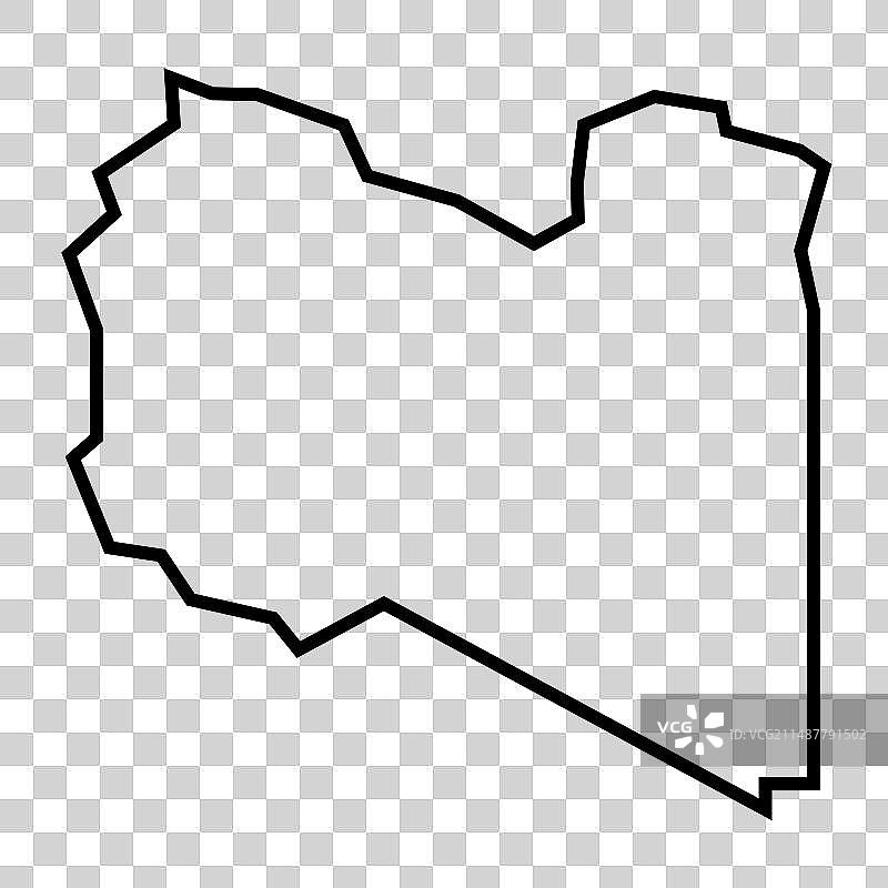 利比亚国家地图轮廓图标图片素材