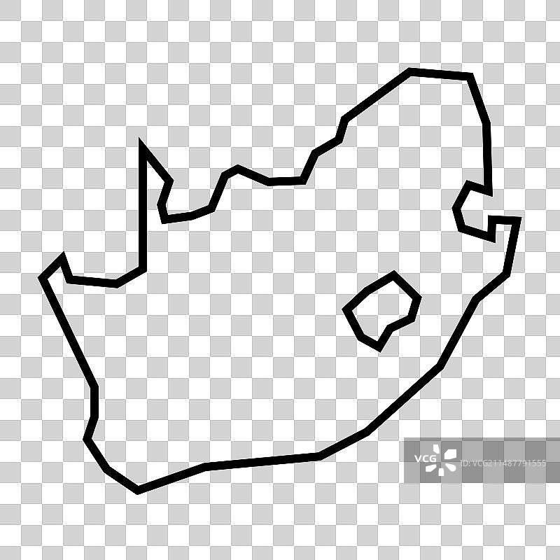 南非国家地图粗轮廓图标图片素材