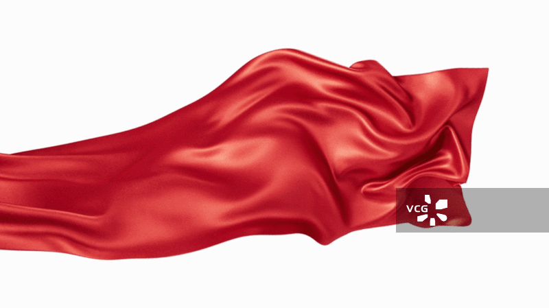 红色流动布料曲线3D渲染图片素材