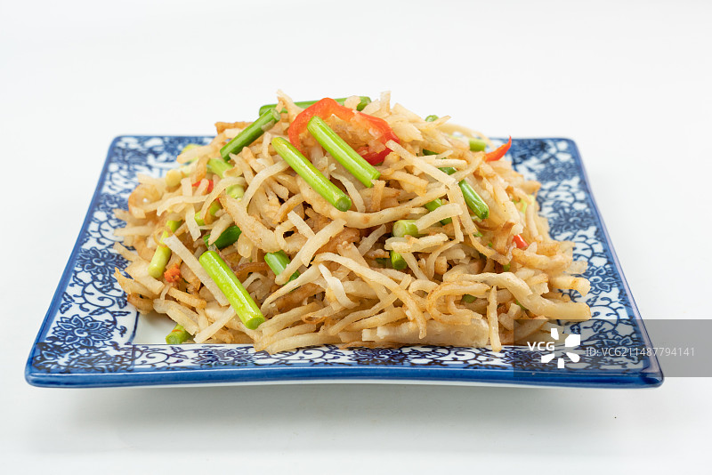 蒜苔焖饼图片素材