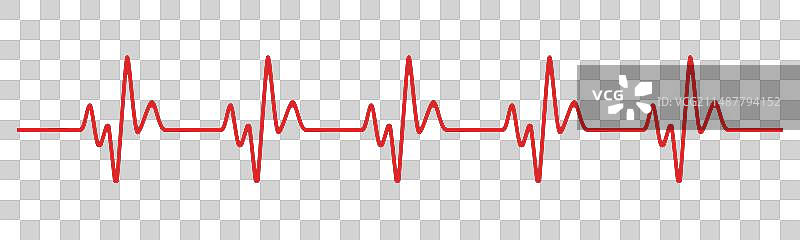 红色健康脉搏心跳线图片素材