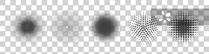 圆形上的现代抽象虚线圆点图片素材
