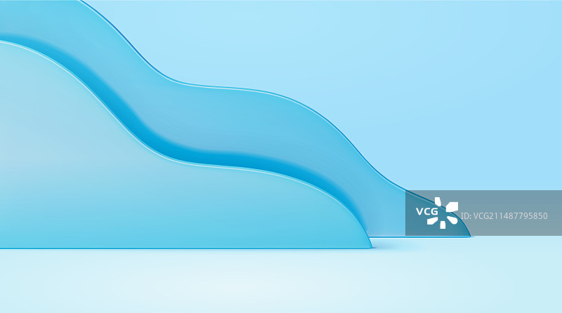 3D蓝色波浪场景背景图片素材