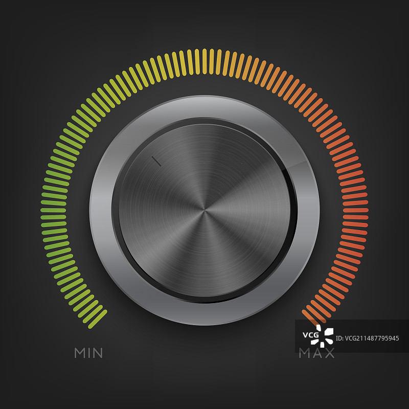 逼真黑色金属控制面板音乐按钮图片素材