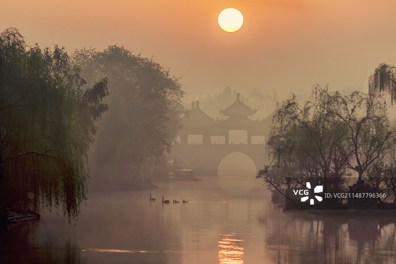 扬州瘦西湖的春天，美的无话可说图片素材