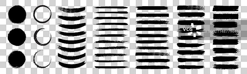 笔触画笔套装Grunge设计图片素材