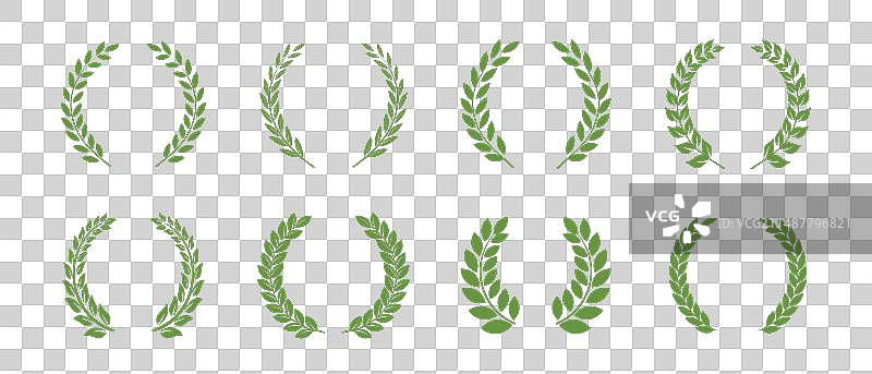 圆形月桂树叶花环图片素材