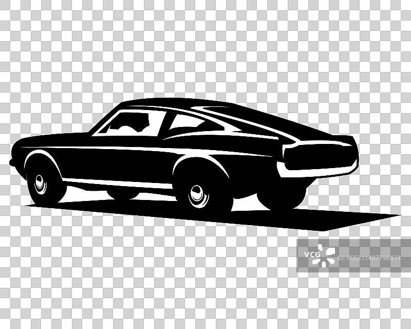 1968年福特野马390（白色背景）图片素材