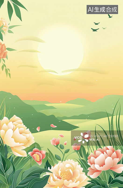 【AI数字艺术】春天美丽的花朵图片素材