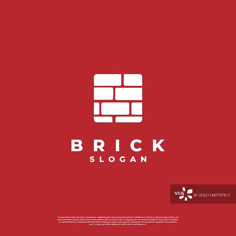 砖块现代扁平风Logo设计概念图片素材