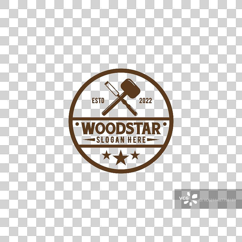 木制工艺复古潮人标志设计图片素材