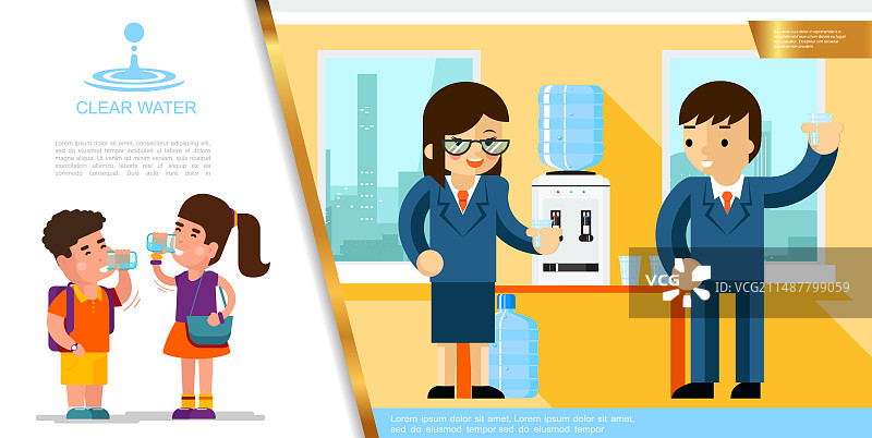 扁平风格清水模板图片素材