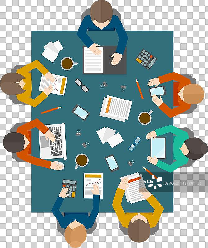 商务会议俯视图图片素材