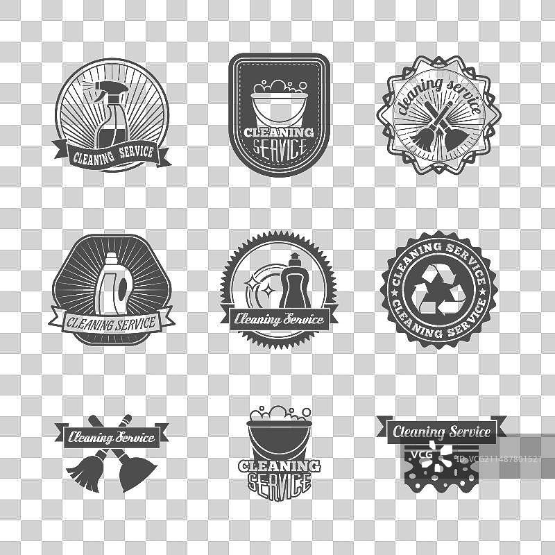 清洁标签套装图片素材