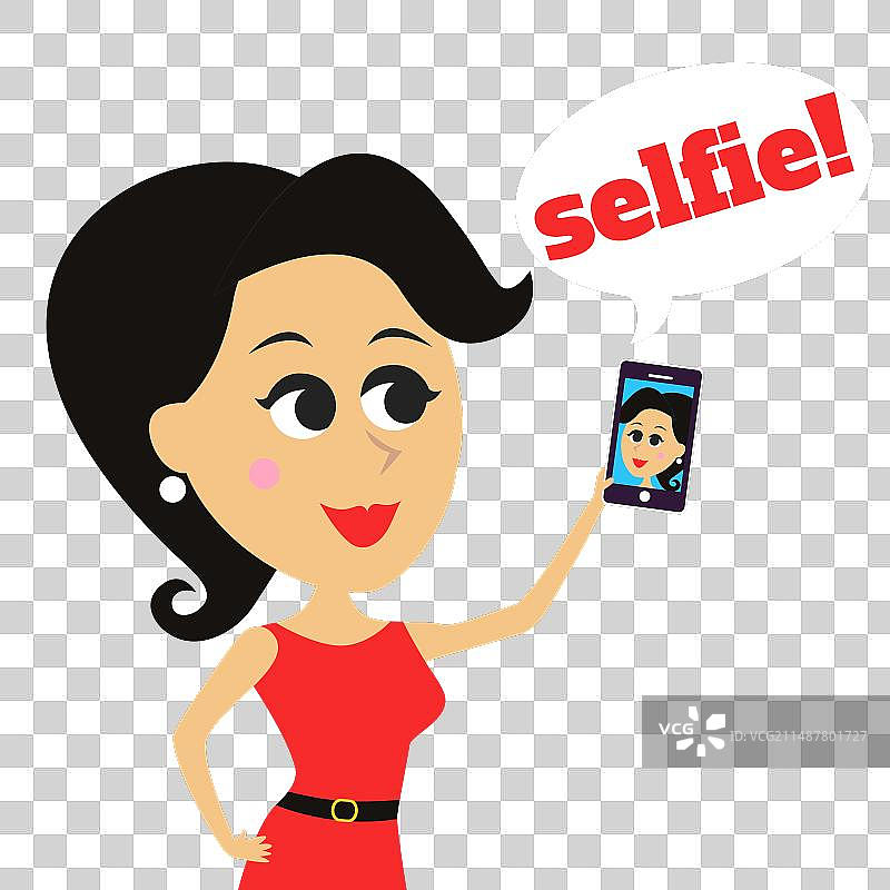 女孩自拍图片素材