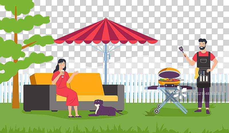 家庭烧烤户外野餐派对图片素材
