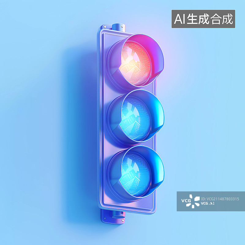 【AI数字艺术】蓝色背景下照明设备的低角度视图图片素材