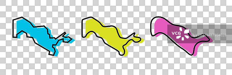 乌兹别克斯坦分层地图图片素材