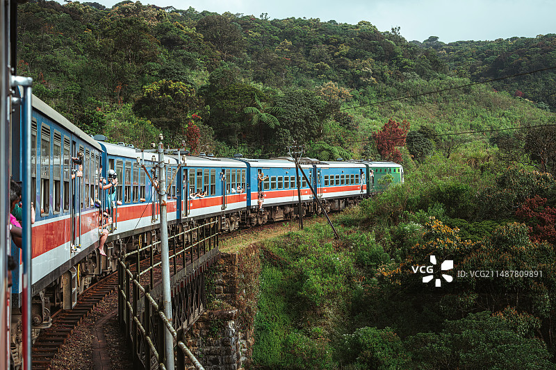 斯里兰卡穿梭于茶园的“高山小火车”图片素材
