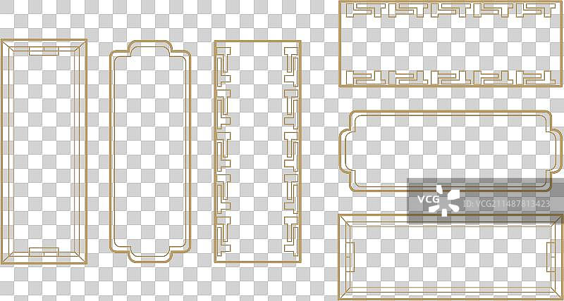 中国传统图纹边框 白色背景素材图片素材