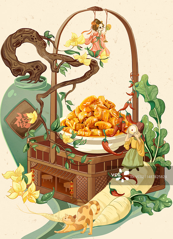 国风包装插画图片素材