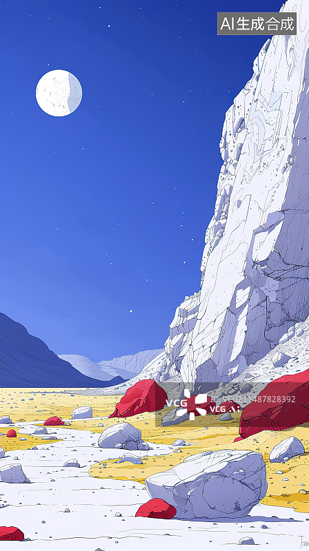 【AI数字艺术】雪山上的经幡图片素材