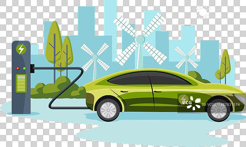 充电站的电动汽车充电图片素材