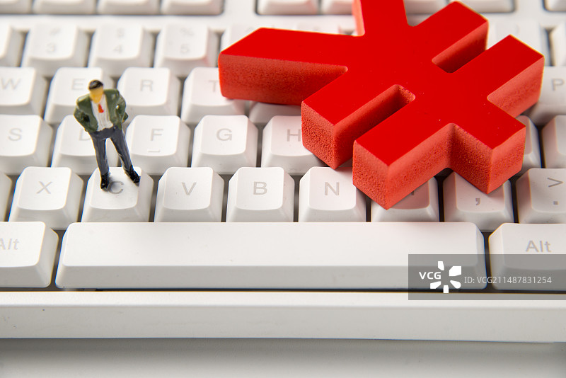 金融概念图片：人民符号模型和人偶图片素材