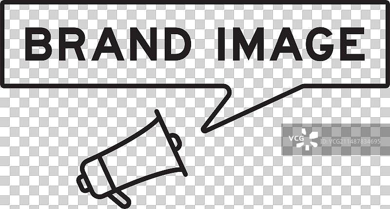 带有品牌词语语音气泡的扩音器图标图片素材