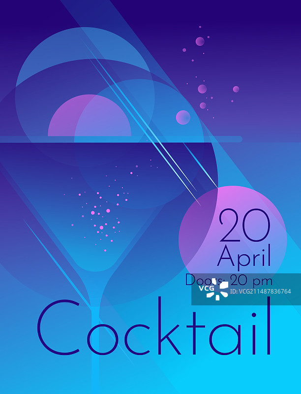俱乐部鸡尾酒派对之夜海报广告图片素材
