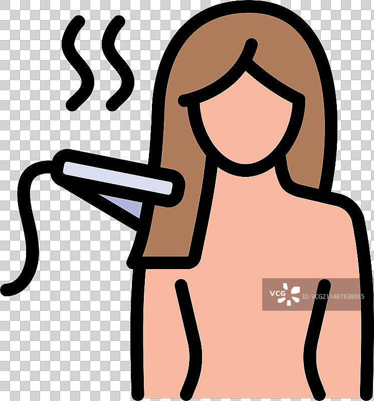 用于头发护理的直发器图标图片素材