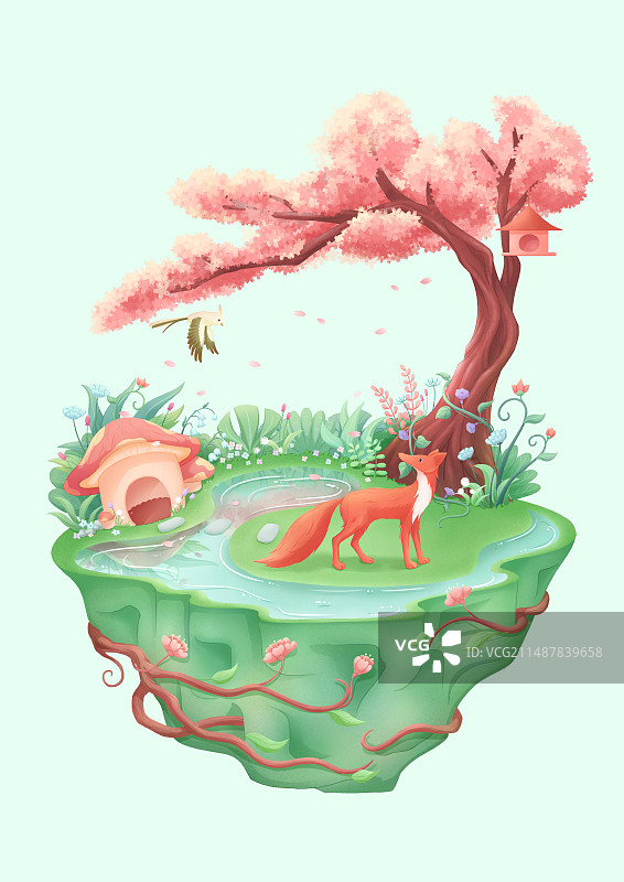 节气插画 海报 立春图片素材