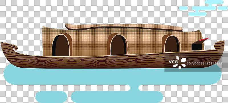 印度喀拉拉邦的船屋图片素材