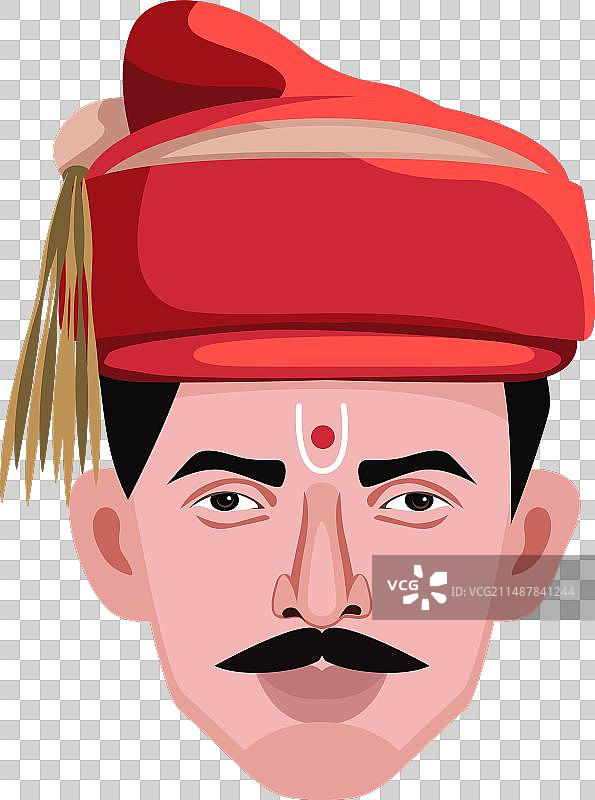 浦那头巾男子面部头像图片素材